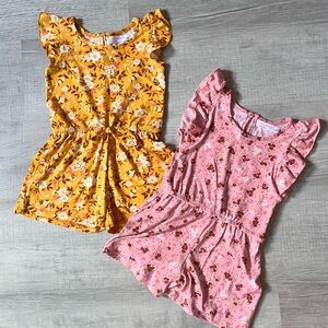 Young Hearts short sleeve rompers. Baby girl size 18months.